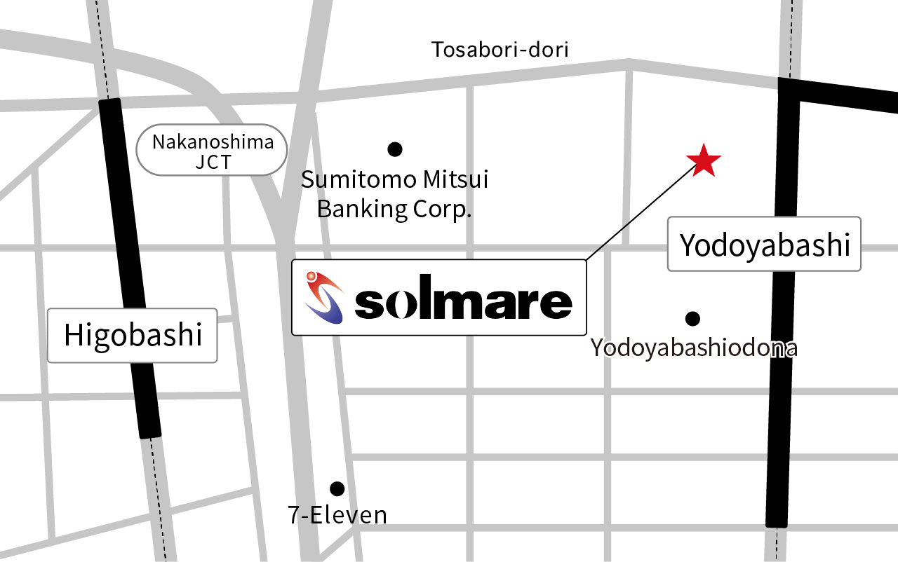 Map showing access from the nearest station